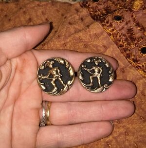 Vintage Black & Gold Jester Cufflinks